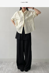 Leon Poplin Roll-up Short Sleeve Shirt