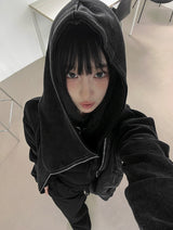 サシンビンテージピグメントフードジップアップ