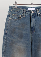 DIRTY STRAIGHT DENIM PANTS