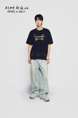 24FW HOSHI X ADLV TIGER SKETCH SHORT SLEEVE T-SHIRT BLACK