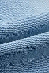 Air Blue Washed Denim Bermuda Pants