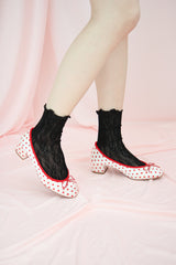 rose ankle socks (black)