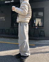 Leto Zipper Pocket Brushed Sweat Cargo Pants