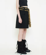 FUR BELT MIDI SKIRT