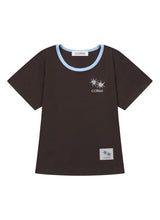 RORA SMALL LOGO U-NECK HALF T (10COLOR)