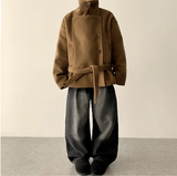 ポニーシックベルトダブルハイネックコート