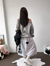 All Love Tattoo Print Patch Wide Bermuda Pants 4Color