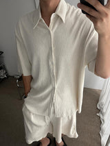 ASCLO Vacation Pleats Banding Half Pants (3color)