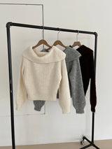 Candle off-shoulder knitwear (3 colors)