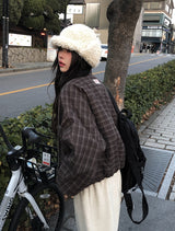 Mison Reversible Wool Fluffy Earflap Hat