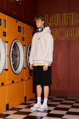Concept Collegeカーシブロゴワッフルフーディー／メランジグレー [Unisex]