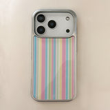 [Glass] House stripe silver bumper case