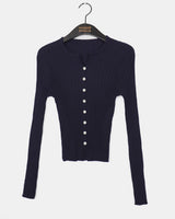 Soap V-neck Slim Fit Tight Long-Sleeved Knit Cardigan
