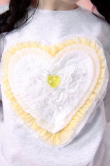 Full Love Frill Sweatshirt [Melange Gray]