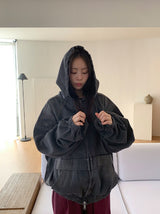 [unisex] エプフェンオーバーデニムフードジャンパー