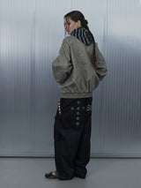 STUDDED VINTAGE JACKET / LIGHT GRAY