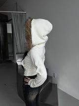 スリムファーフードジップアップ(fleece-lined / 3color)