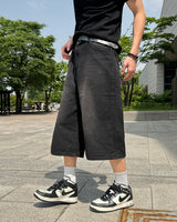 Leewoo denim bermuda pants
