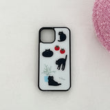 mew cat glossy glass bumper case