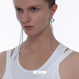 KVK SPIDER Venom Tassel Asymmetrical Stud Earrings