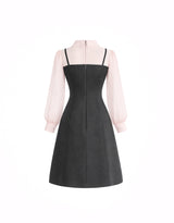 Celienne Sheer Blouse Layered Bustier Dress Long VER