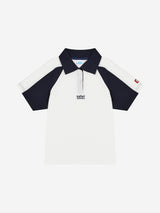 1/2 AUTHENTIC TABLE TENNIS TRAINNE TEE (WHITE/NAVY)