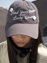 Lucky Clover Cap-Charcoal