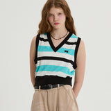 Stripe knit vest
