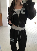 ユリンリブマンゴーフェイクレイヤードキャップノースリーブ