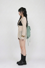 REVERSIBLE MESH KNIT CARDIGAN (2COLORS!)