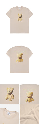 24FW ブロックベアショートスリーブTシャツ ベージュ