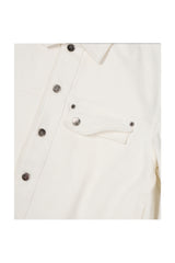 (BASE) CROP DOUBLE FLAP TRUCKER (WHITE)