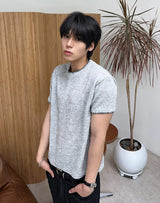 [1+1] Reton Stitch Muscle Knit Short Sleeve Tee