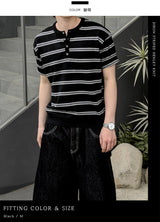 Diron Striped Henley Knit