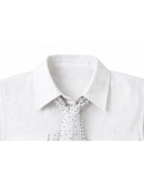 セリーヌドットスカーフリネンスリーブレスブラウス White