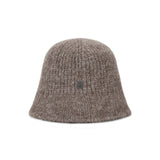 VA Curved Oval Metal Washed Knit Bucket Hat  / Brown