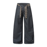 Tie-Belt Wide Tailored Pants
