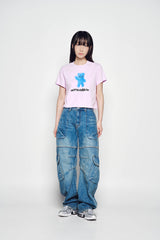 25SS エイリアンベアクロップショートスリーブTシャツ ライトパープル