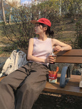[MADE] Cover ribbed cropped sleeveless