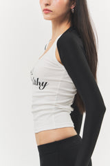 Love & Healthy Logo Sleeveless Top White