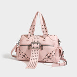 ハイクオリティ スタッド バックル ボストンバッグ