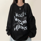 ラフビンテージレタリングルーズフィットロングスリーブTシャツ