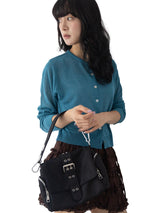 Romin Round Neck Knit Cardigan