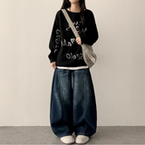 Pen Lettering Printing Round Knit