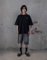 HIERARCHY STUDIOS TYPEWRITER - ブラックビジランテオーバーサイズTシャツ