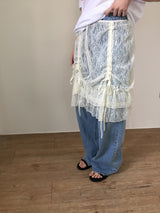 Lace Ribbon Layered Skirt (1color)