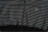 STRIPE WINGS FUR HOODIE ZIP-UP