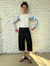 That's neat - Primary Color Double-Face Jeans in Raw Denim (Yellow Topstitch)