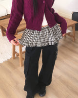 エッセチェッカードレイヤードミニラップスカート
