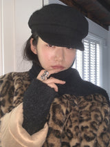 High-End Leopard Suede Fur Jacket